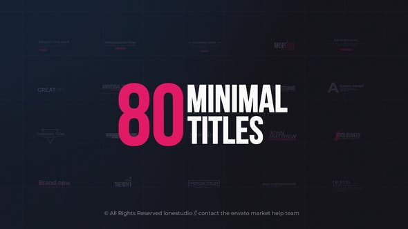 Videohive Minimal Titles Pack After Effects 28672285
