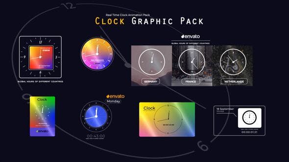 Videohive Real Time Clock Animation Pack for Premiere Pro 33784578