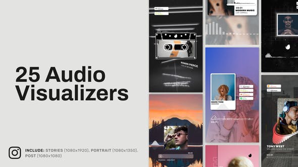 Videohive 40304498 Instagram Audio Visualizers Stories and Posts