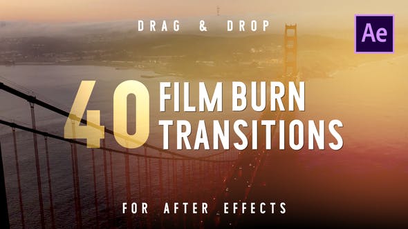 Videohive 40580064 Film Burn Transitions – After Effects