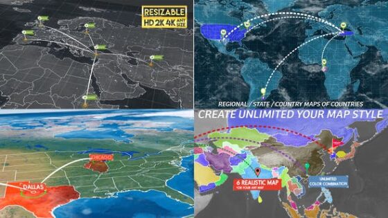 Videohive 11602298 World Map Connetction Kit