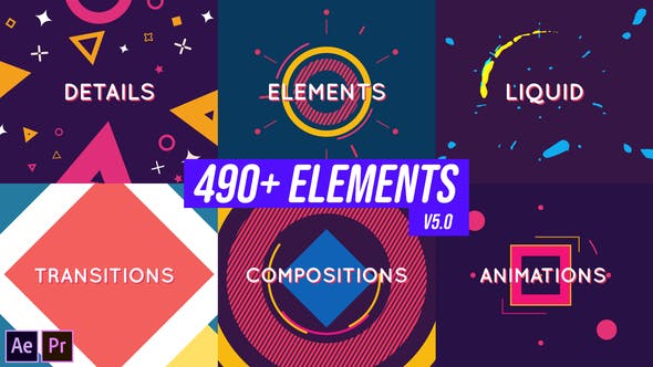 Videohive 19437956 Shape and Motion Animated Elements Pack