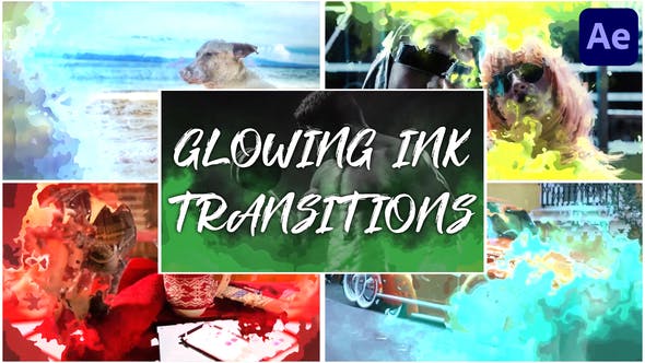 Videohive 44503032 Glowing Ink Transitions for After Effects