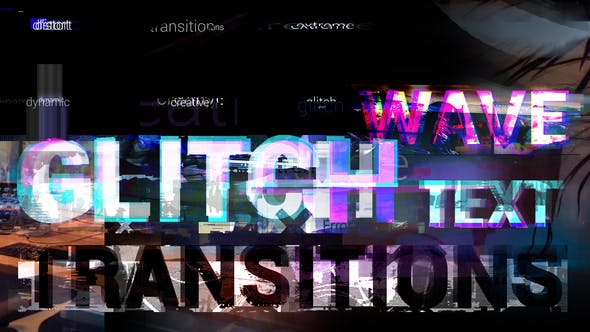 Videohive 43956586 Wave Glitch Text Transitions