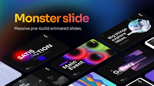 Videohive 44773770 Monster Slide Animated Text Multipurpose Video Display