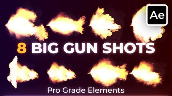 Videohive 45485639 Big Gun Shots Gunfire 1