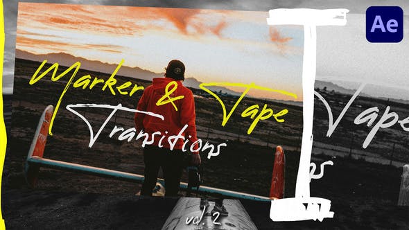 Videohive 45863408 Marker & Tape Transitions Vol. 2