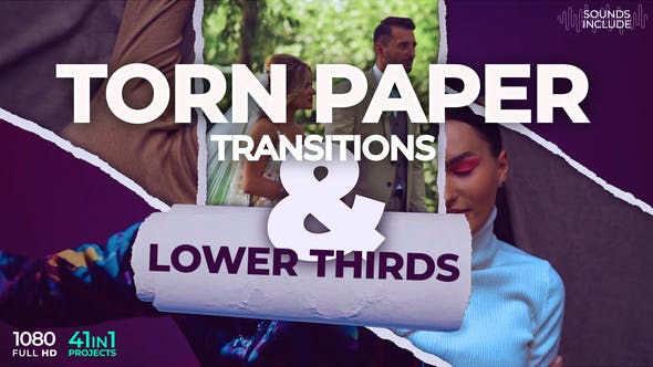 Videohive 46176951 Torn Paper Transitions