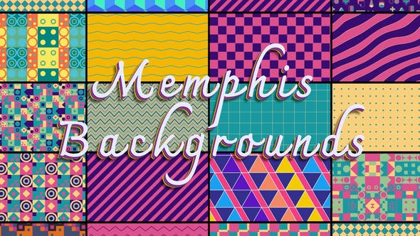 Videohive 47490756 Memphis Colorful Backgrounds