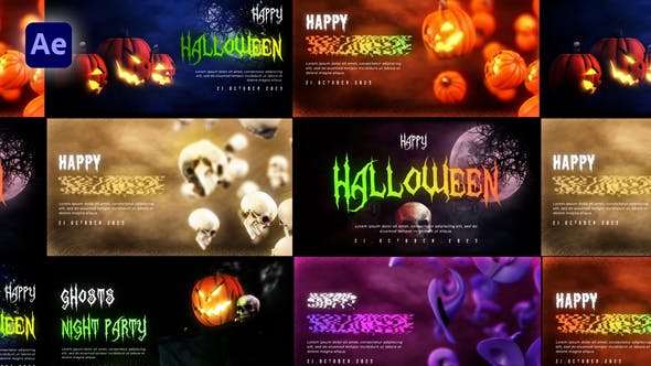 Videohive 48513773 Halloween Spooky Greeting Pack