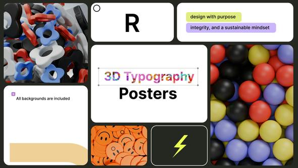 Videohive 50293997 Typography Posters 3D