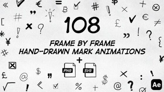 Videohive 50034230 108 Frame By Frame Animated Marks Pack