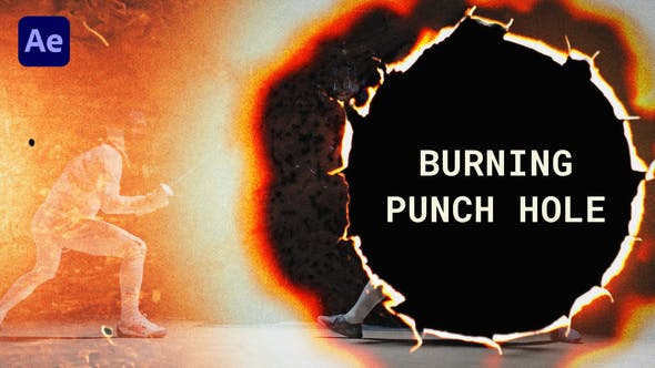 Videohive 50240041 Burning Punch Hole Transitions