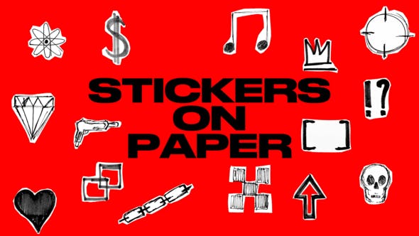 Videohive 50850184 Stickers On Paper
