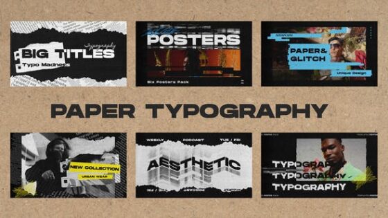 Videohive 50626592 Paper Typography Posters
