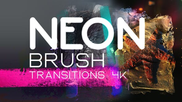 Videohive 51207612 Neon Brush Transitions 4K