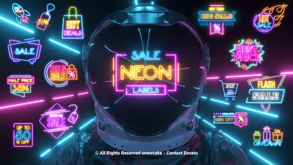 Videohive 51603872 Sale Labels Neon